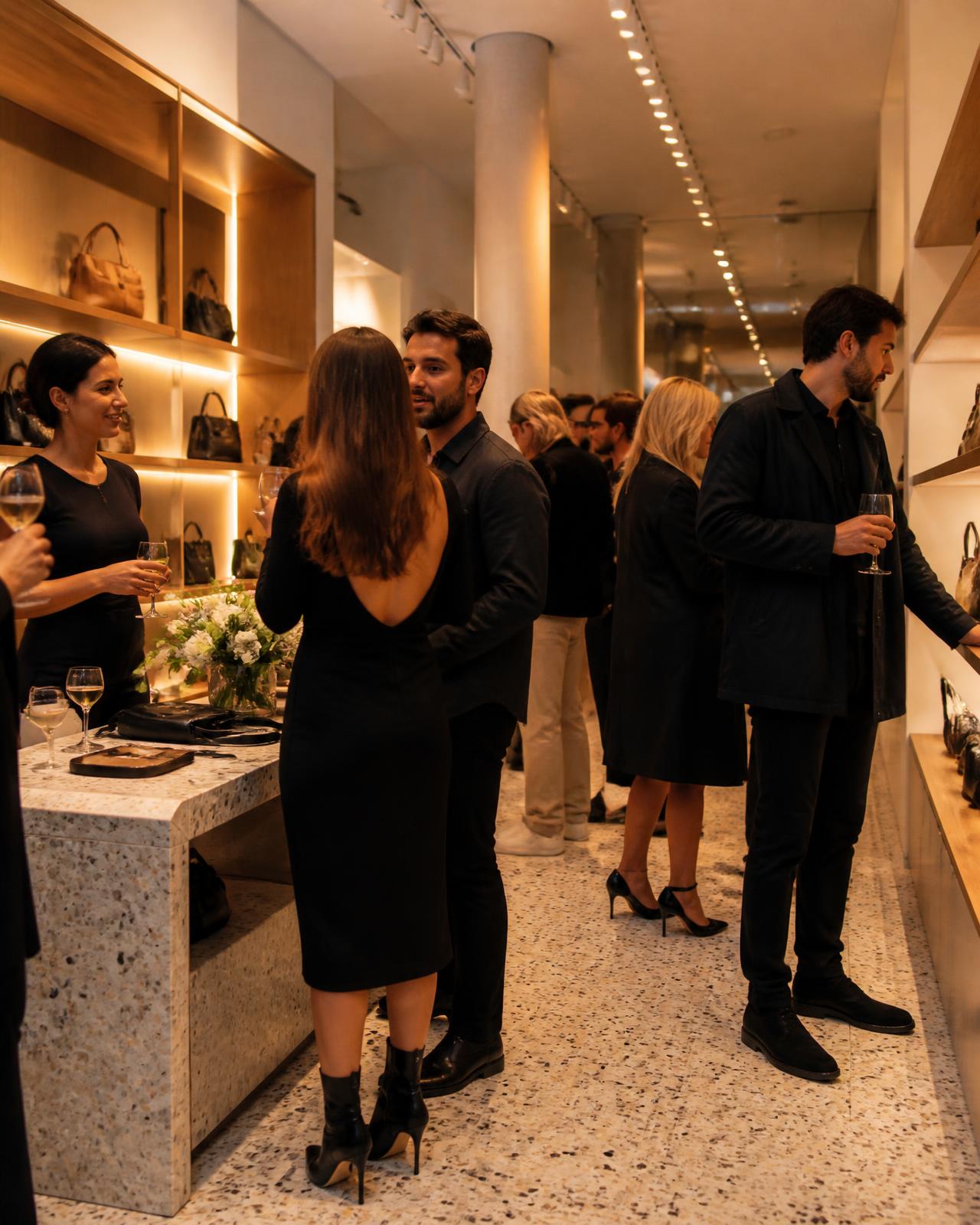Evening open house at a modern retail space